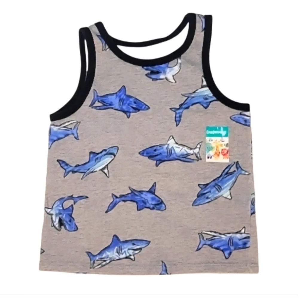 NEW Garanimals 2-Piece Kids Sharks Matching Tank & Short Set